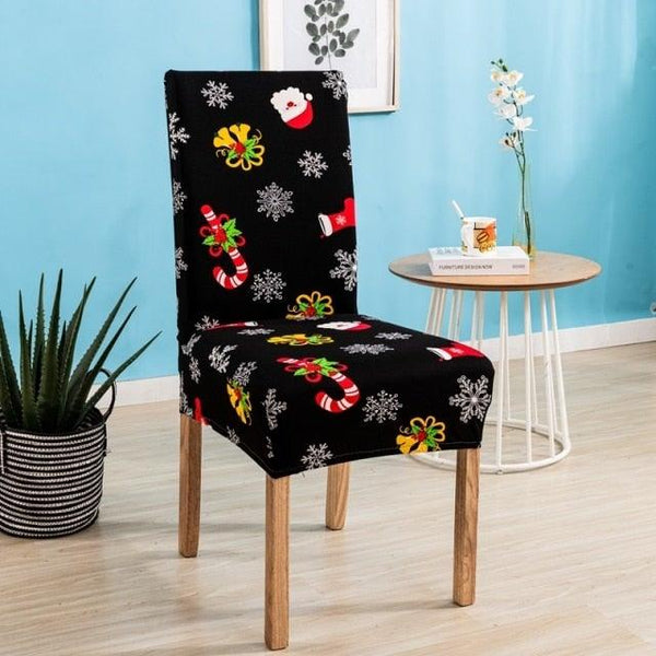 Christmas Printing Dining Chair Covers Modern Removable Anti-dirty Kitchen Seat Case Stretch Chair Slipcovers for Home Banquet Dining Room Chair Protector Seat Protector Slipcovers Stretch Removable Washable Printed Dining Chair Seat Covers for Kitchen