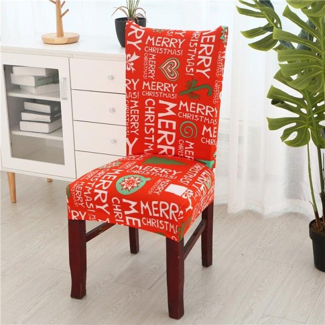Christmas Printing Dining Chair Covers Modern Removable Anti-dirty Kitchen Seat Case Stretch Chair Slipcovers for Home Banquet Dining Room Chair Protector Seat Protector Slipcovers Stretch Removable Washable Printed Dining Chair Seat Covers for Kitchen