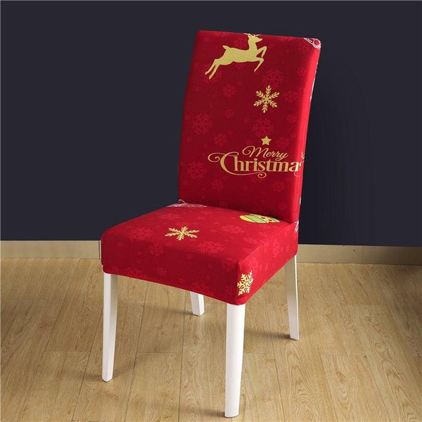 Christmas Printing Dining Chair Covers Modern Removable Anti-dirty Kitchen Seat Case Stretch Chair Slipcovers for Home Banquet Dining Room Chair Protector Seat Protector Slipcovers Stretch Removable Washable Printed Dining Chair Seat Covers for Kitchen