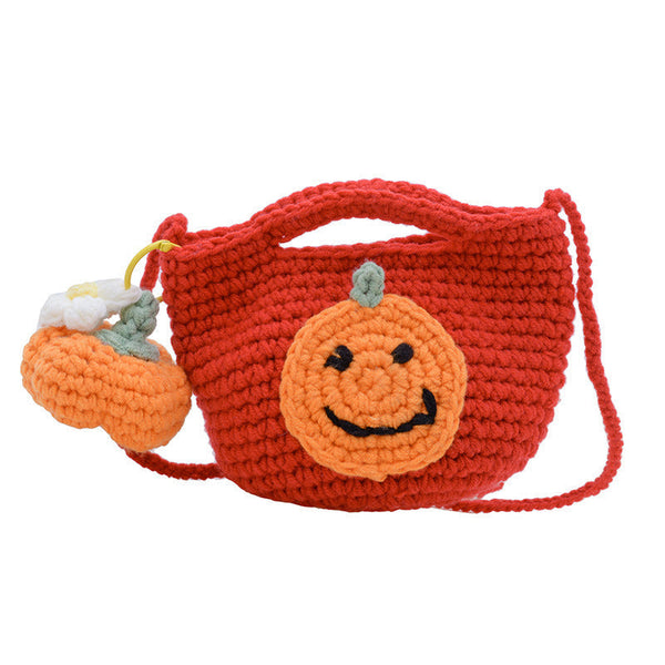 Christmas pure handmade woolen knitted bag new style women's bag fashionable versatile shoulder bag Santa Claus finished bag