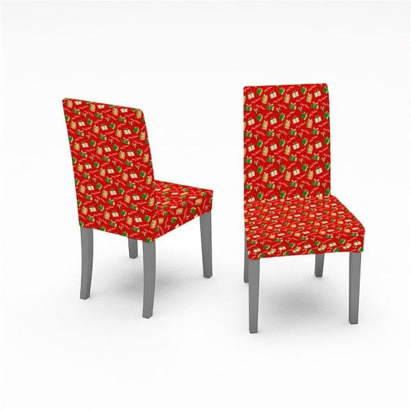 Christmas Removable Washable Dining Room Chair Protector Slipcovers for Christmas Home Decor Holiday Seat Cover Christmas Chair Covers Santa Printed Elastic Stretch Dining Chairs Chair Slipcover Kitchen Seat Cover Home Decor