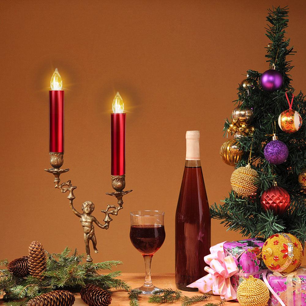 Christmas Tree Clip LED Candle Waterproof LED Flameless Taper Ivory Floating Candles with Remote Timer and Dimmable, Ideal for Home Indoor Outdoor Christmas Trees Lamp Simulation Flame Light Warm Candle Family Party Birthday Party Decorated With Candles