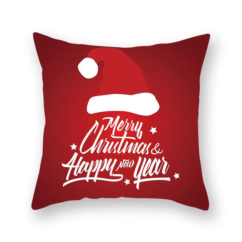 Christmas Xmas Red Pillow Case Tree Decoration Xmas Series Cushion Cover Case Pillow Zippered Square Pillowcase Santa Claus Cushion Cover Christmas Decorations For Home Snowman 45x45CM