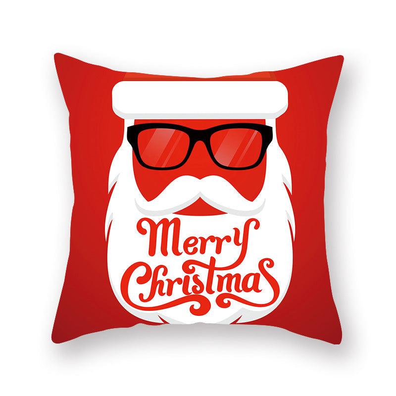 Christmas Xmas Red Pillow Case Tree Decoration Xmas Series Cushion Cover Case Pillow Zippered Square Pillowcase Santa Claus Cushion Cover Christmas Decorations For Home Snowman 45x45CM