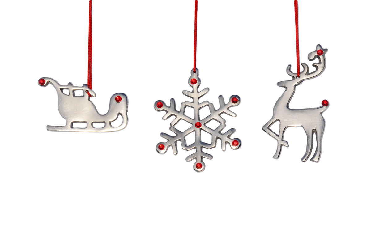 Vibhsa Sleigh Christmas Tree Ornament Decorations Set of 4