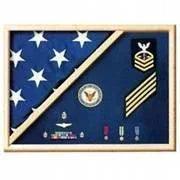 Flag Display Case American Flag Box Burial Flag Case - Walnut