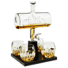 Wine & Whiskey Decanter Set 1100ml by The Wine Savant with 4 Whiskey Glasses, Drink Dispenser Scotch, Bourbon, Brandy Home Office Apartment Decor, Gifts - Dallas, Memphis, New York & Los Angeles Gifts