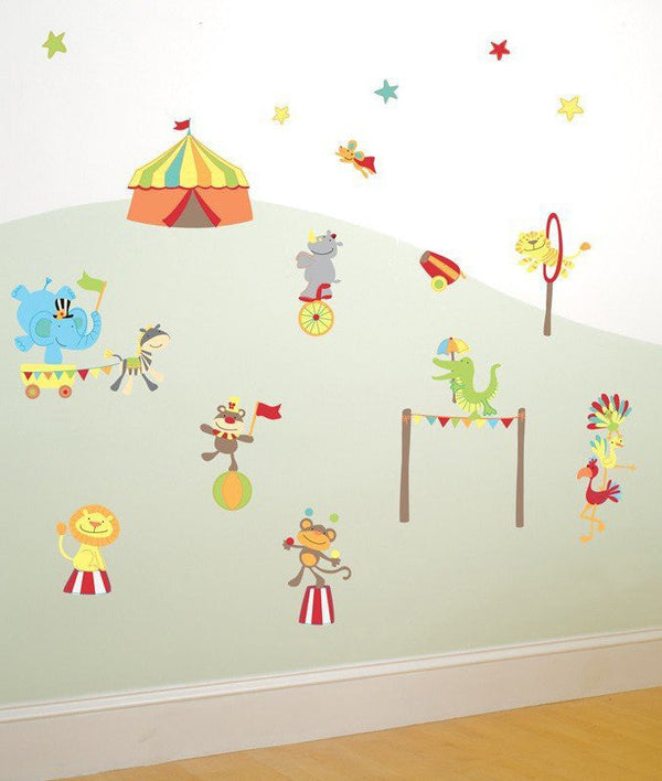 Mr Giggles Circus Animals Nursery Wall Decals