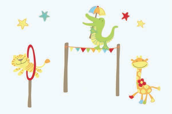 Mr Giggles Circus Animals Nursery Wall Decals