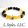 Citrine and Onyx Crown Bracelet set