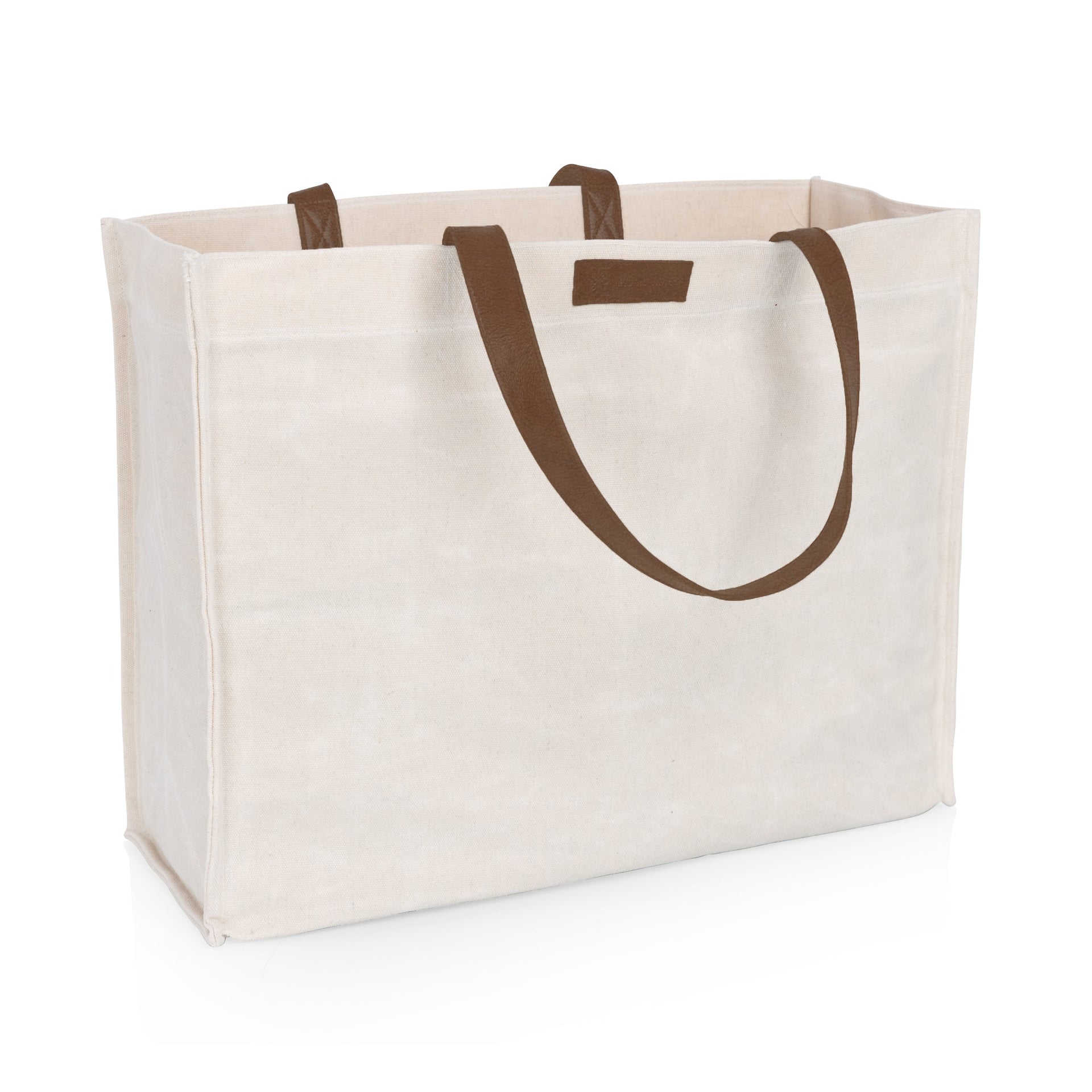 Market Waxed Canvas Tote with Leatherette Handles