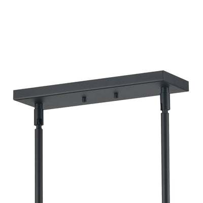 Dylan 39'' Wide 4-Light Linear Chandelier - Matte Black with Nickel Sockets