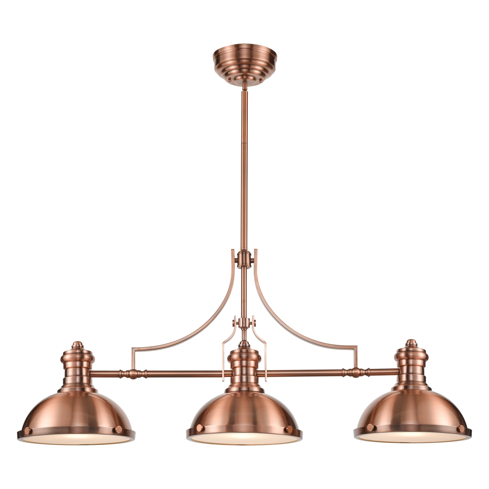 Chadwick 47'' Wide 3-Light Linear Chandelier - Antique Copper