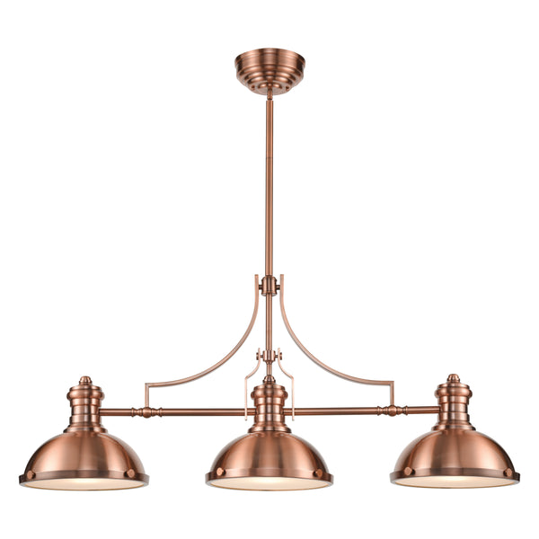 Chadwick 47'' Wide 3-Light Linear Chandelier - Antique Copper