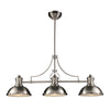 Chadwick 47'' Wide 3-Light Linear Chandelier - Satin Nickel