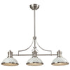 Chadwick 47'' Wide 3-Light Linear Chandelier - Satin Nickel with Gloss White