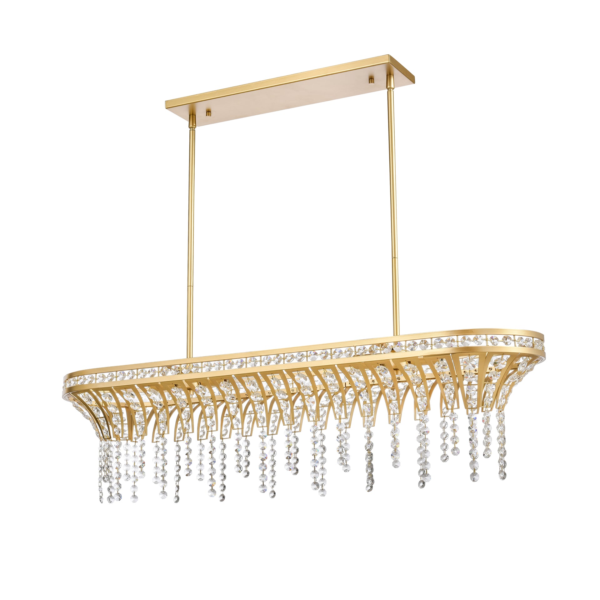 Fantania 36'' Wide 4-Light Linear Chandelier - Champagne Gold