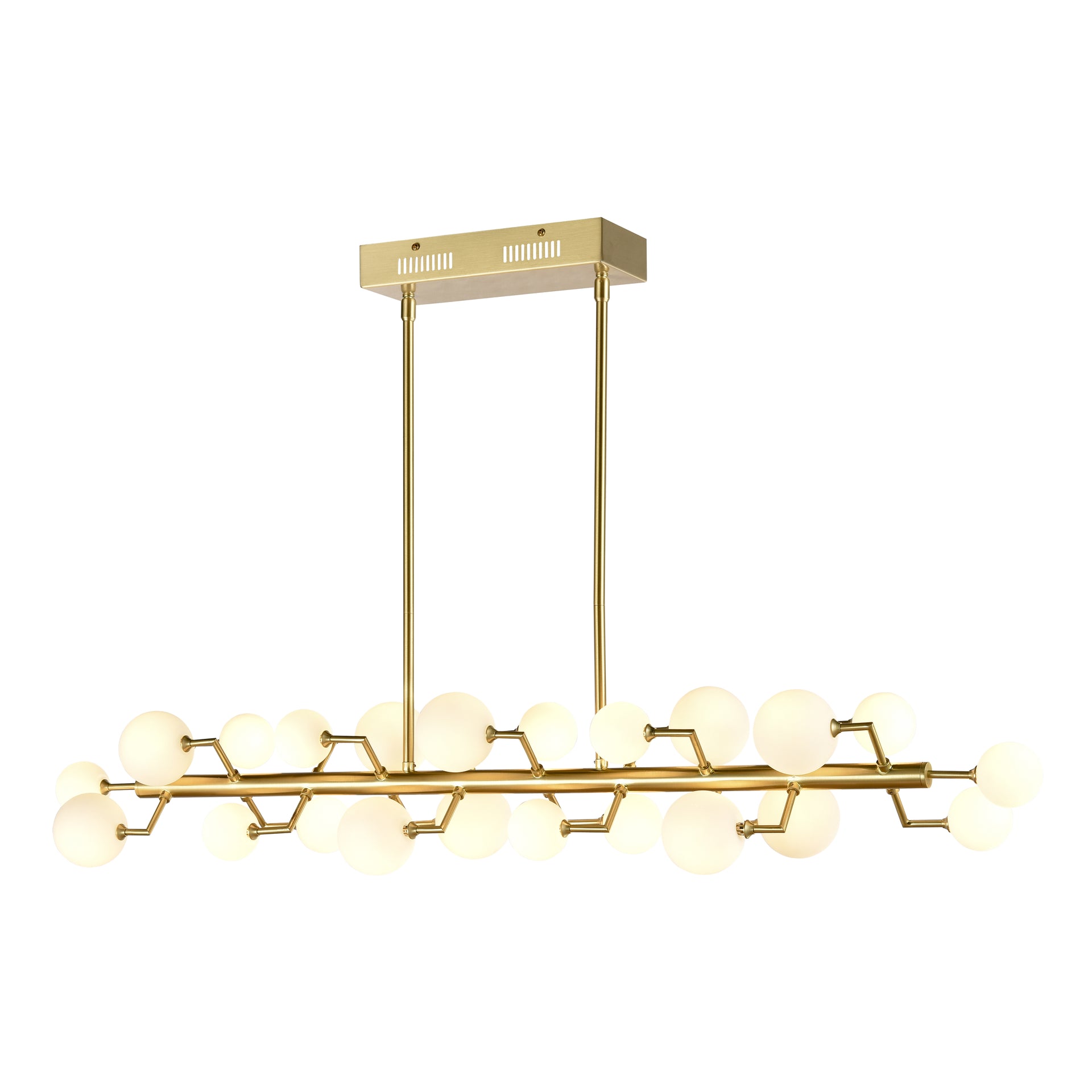 Keir 43'' Wide 22-Light Linear Chandelier - Brass