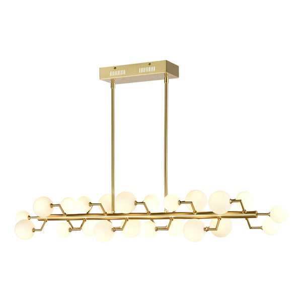 Keir 43'' Wide 22-Light Linear Chandelier - Brass