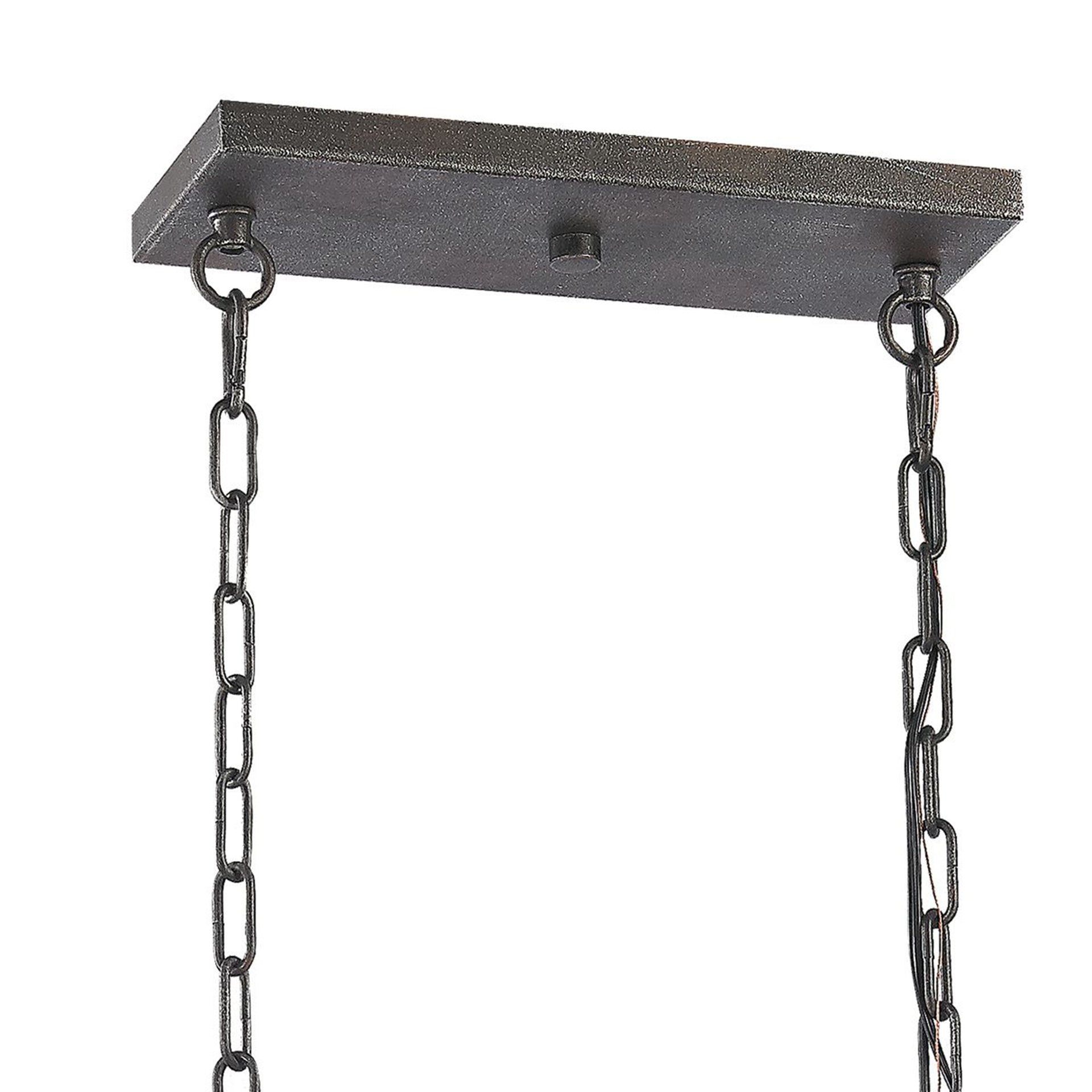 Nadina 37'' Wide 4-Light Linear Chandelier - Silverdust Iron
