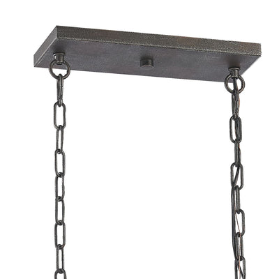 Nadina 37'' Wide 4-Light Linear Chandelier - Silverdust Iron