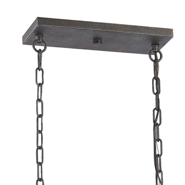 Nadina 37'' Wide 4-Light Linear Chandelier - Silverdust Iron