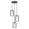 Dylan 12'' Wide 3-Light Chandelier - Matte Black with Nickel Sockets