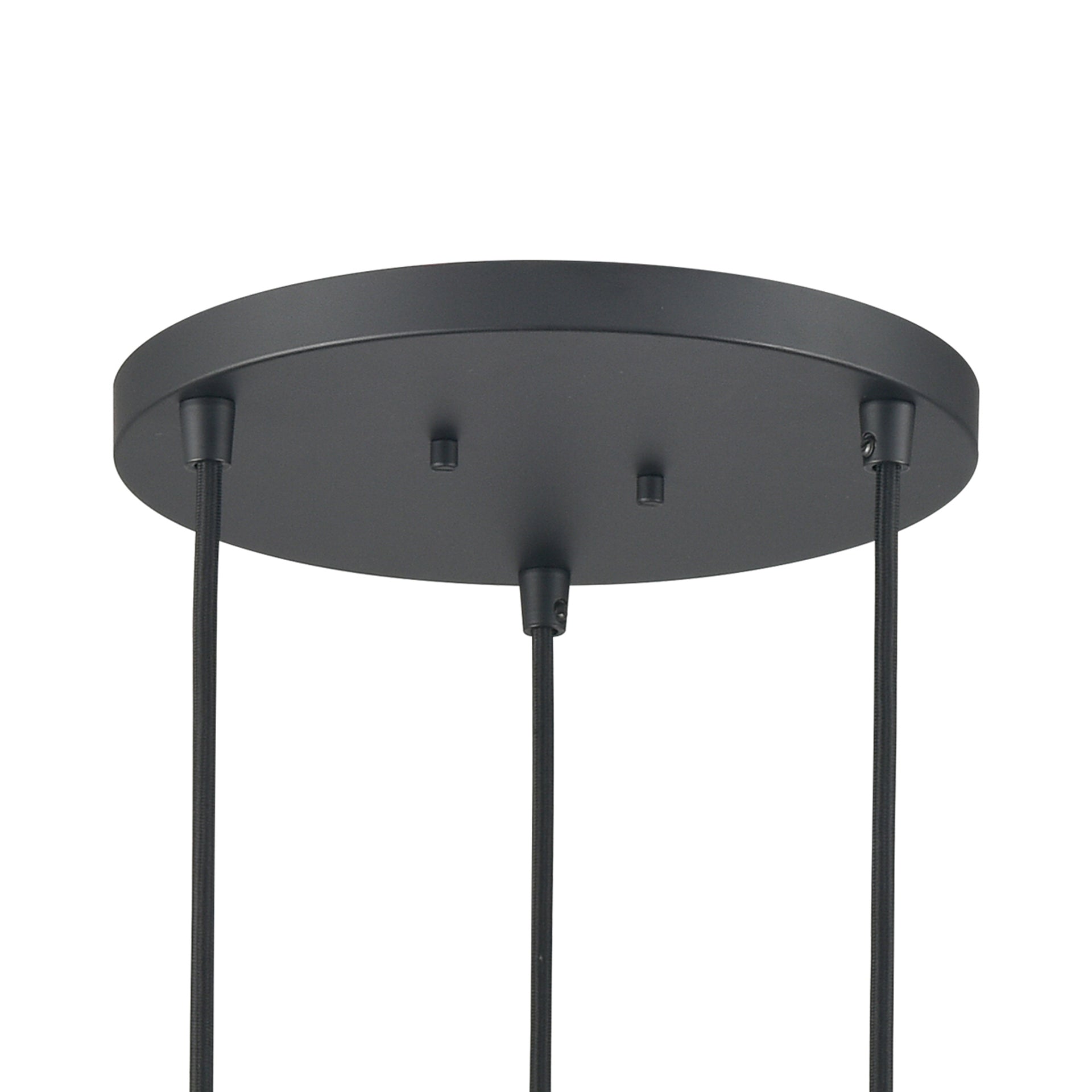 Dylan 12'' Wide 3-Light Chandelier - Matte Black with Nickel Sockets