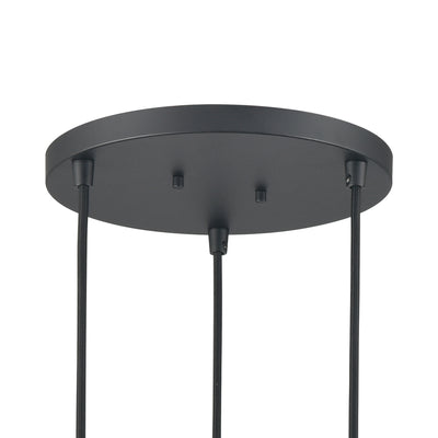Dylan 12'' Wide 3-Light Chandelier - Matte Black with Nickel Sockets