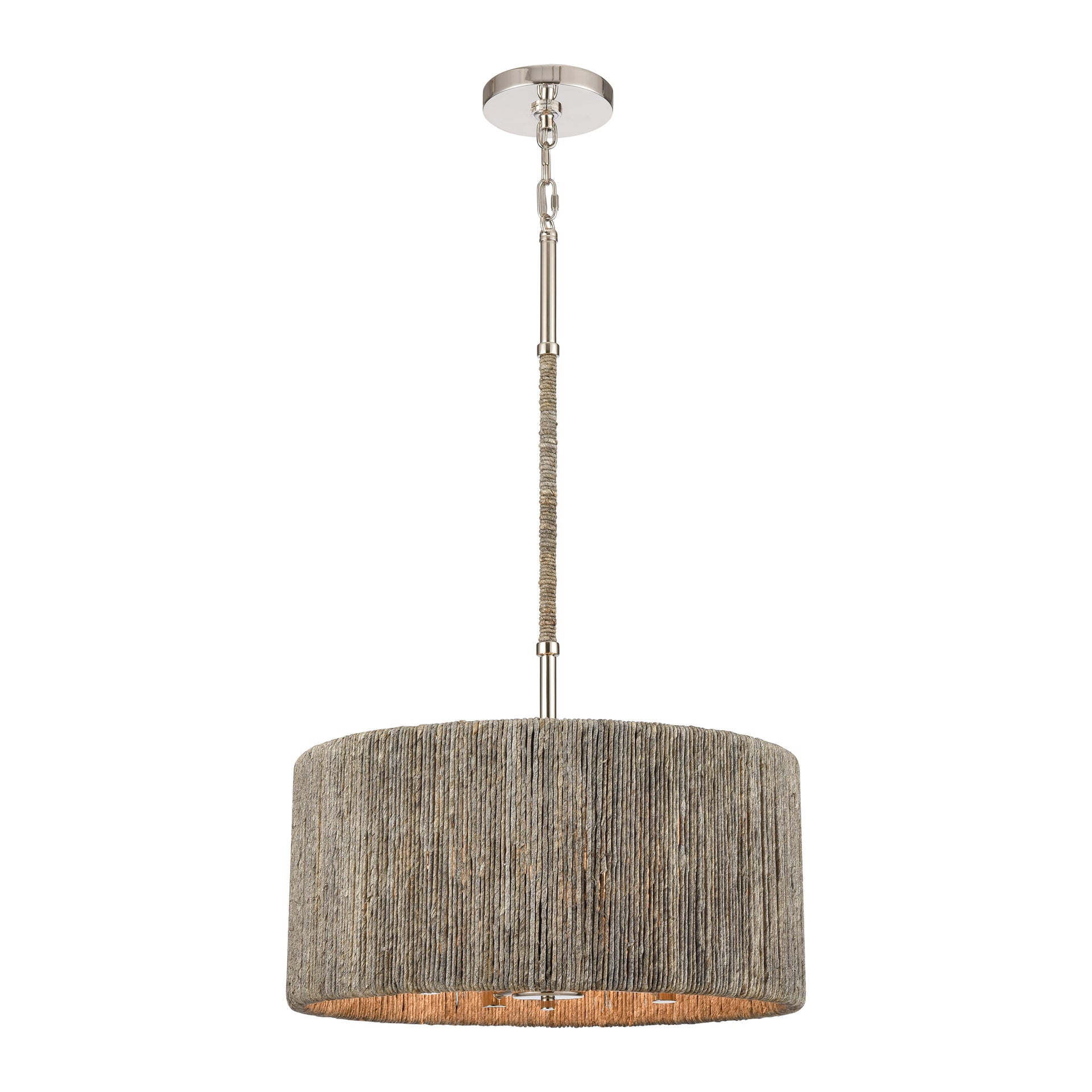Abaca 18'' Wide 4-Light Chandelier - Polished Nickel