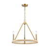 Abaca 20'' Wide 3-Light Chandelier - Brushed Gold