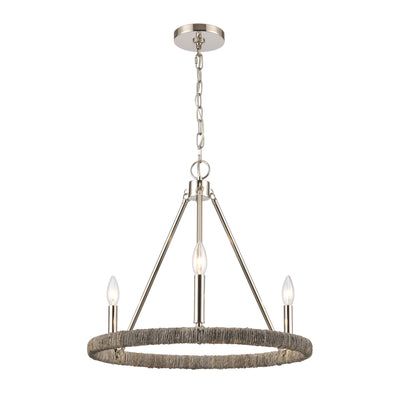 Abaca 20'' Wide 3-Light Chandelier - Polished Nickel