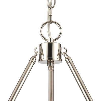 Abaca 20'' Wide 3-Light Chandelier - Polished Nickel