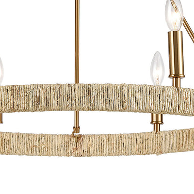 Abaca 27'' Wide 6-Light Chandelier - Satin Brass