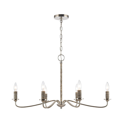 Abaca 32'' Wide 6-Light Chandelier - Polished Nickel