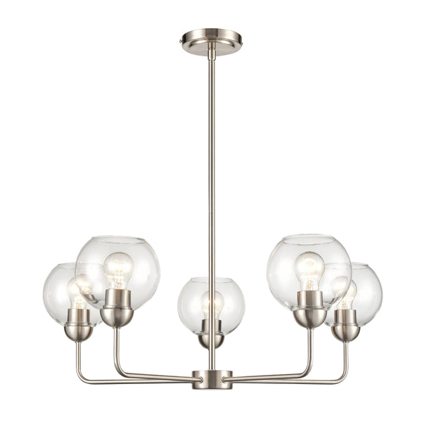 Astoria 28'' Wide 5-Light Chandelier - Brushed Nickel