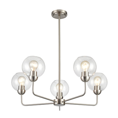 Astoria 28'' Wide 5-Light Chandelier - Brushed Nickel