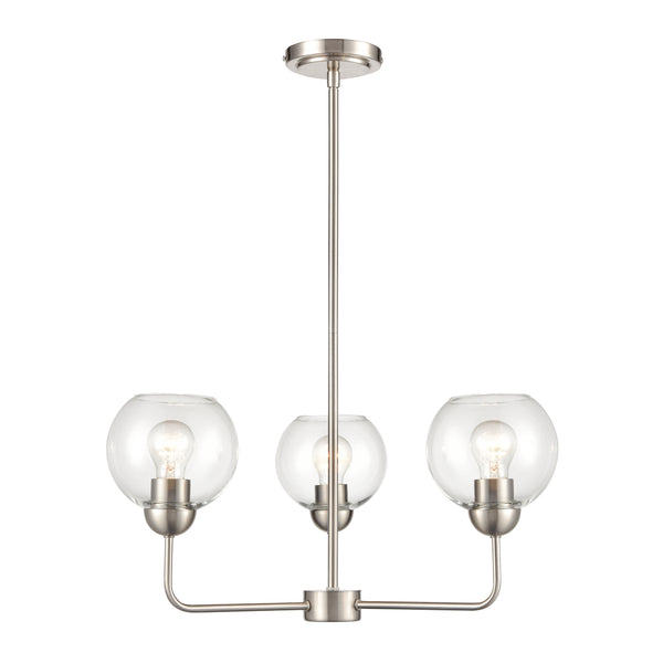 Astoria 23'' Wide 3-Light Chandelier - Brushed Nickel