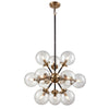 Boudreaux 25'' Wide 12-Light Chandelier - Matte Black with Antique Gold