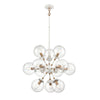 Boudreaux 25'' Wide 12-Light Chandelier - Matte White with Satin Brass