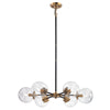 Boudreaux 28'' Wide 6-Light Chandelier - Matte Black with Antique Gold
