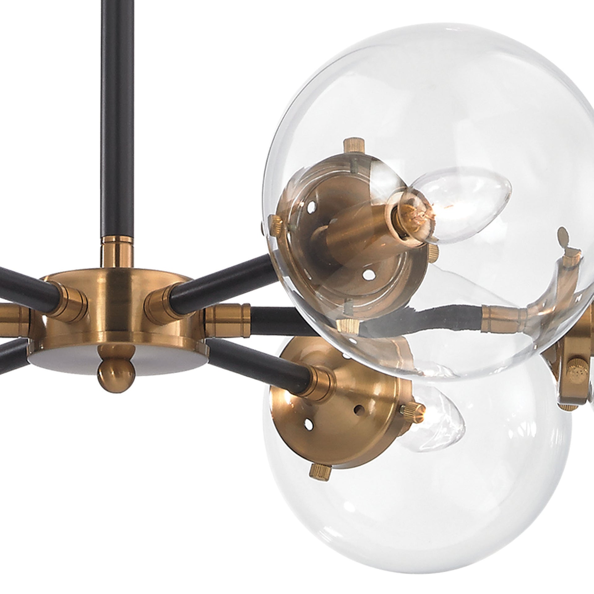Boudreaux 28'' Wide 6-Light Chandelier - Matte Black with Antique Gold