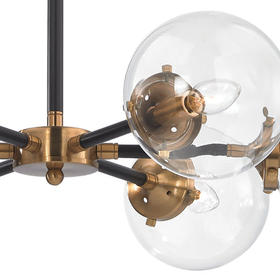 Boudreaux 28'' Wide 6-Light Chandelier - Matte Black with Antique Gold