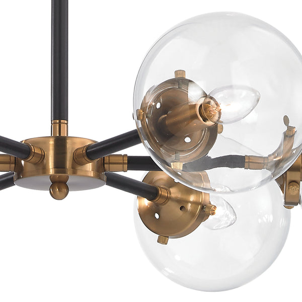 Boudreaux 28'' Wide 6-Light Chandelier - Matte Black with Antique Gold