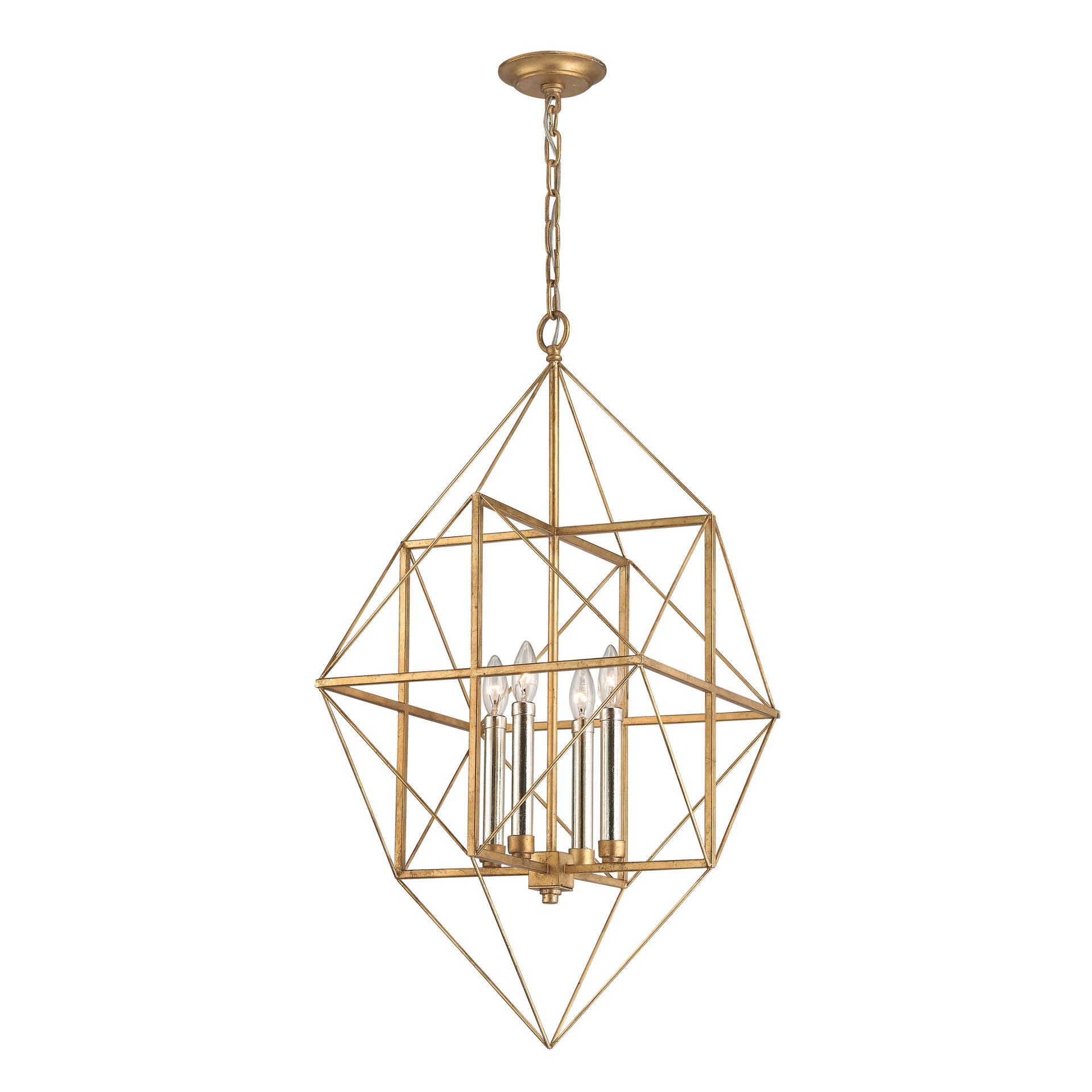 Connexions 16'' Wide 4-Light Chandelier - Gold Leaf