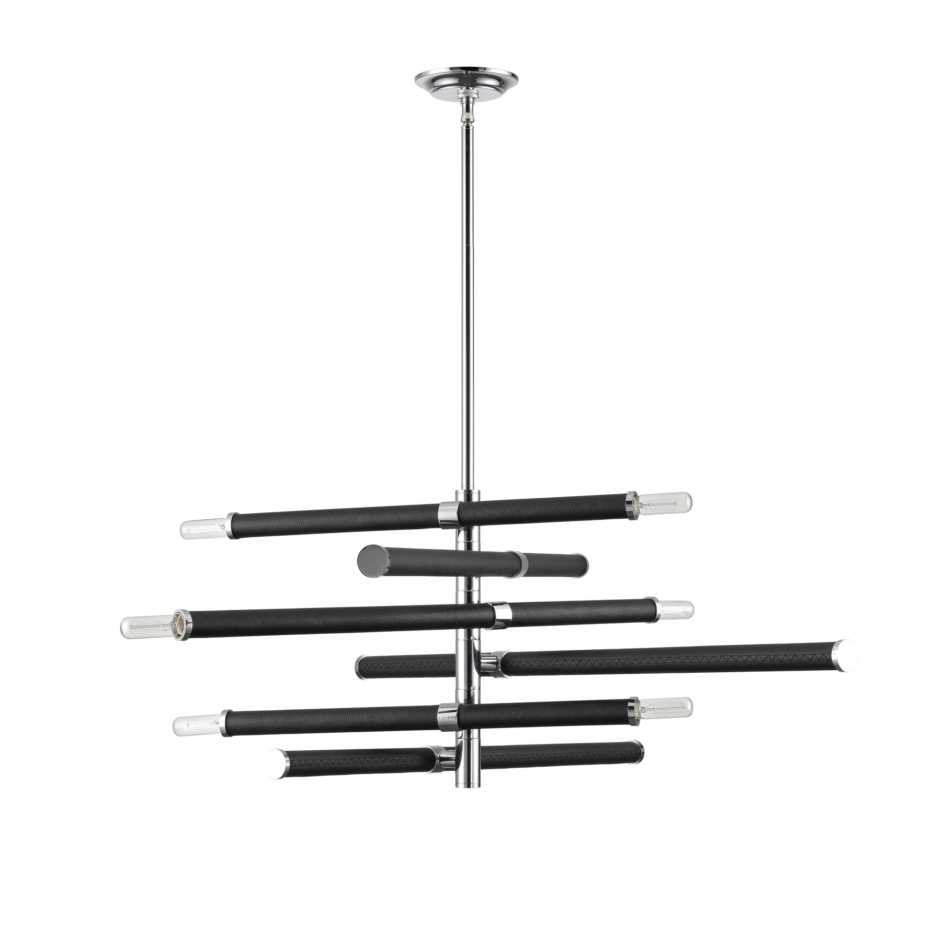 Crosspiece 39'' Wide 6-Light Chandelier - Black
