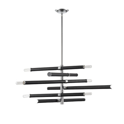 Crosspiece 39'' Wide 6-Light Chandelier - Black