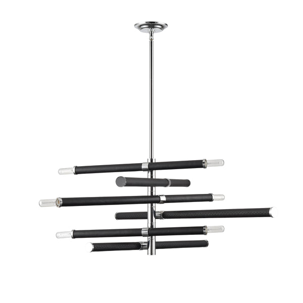 Crosspiece 39'' Wide 6-Light Chandelier - Black