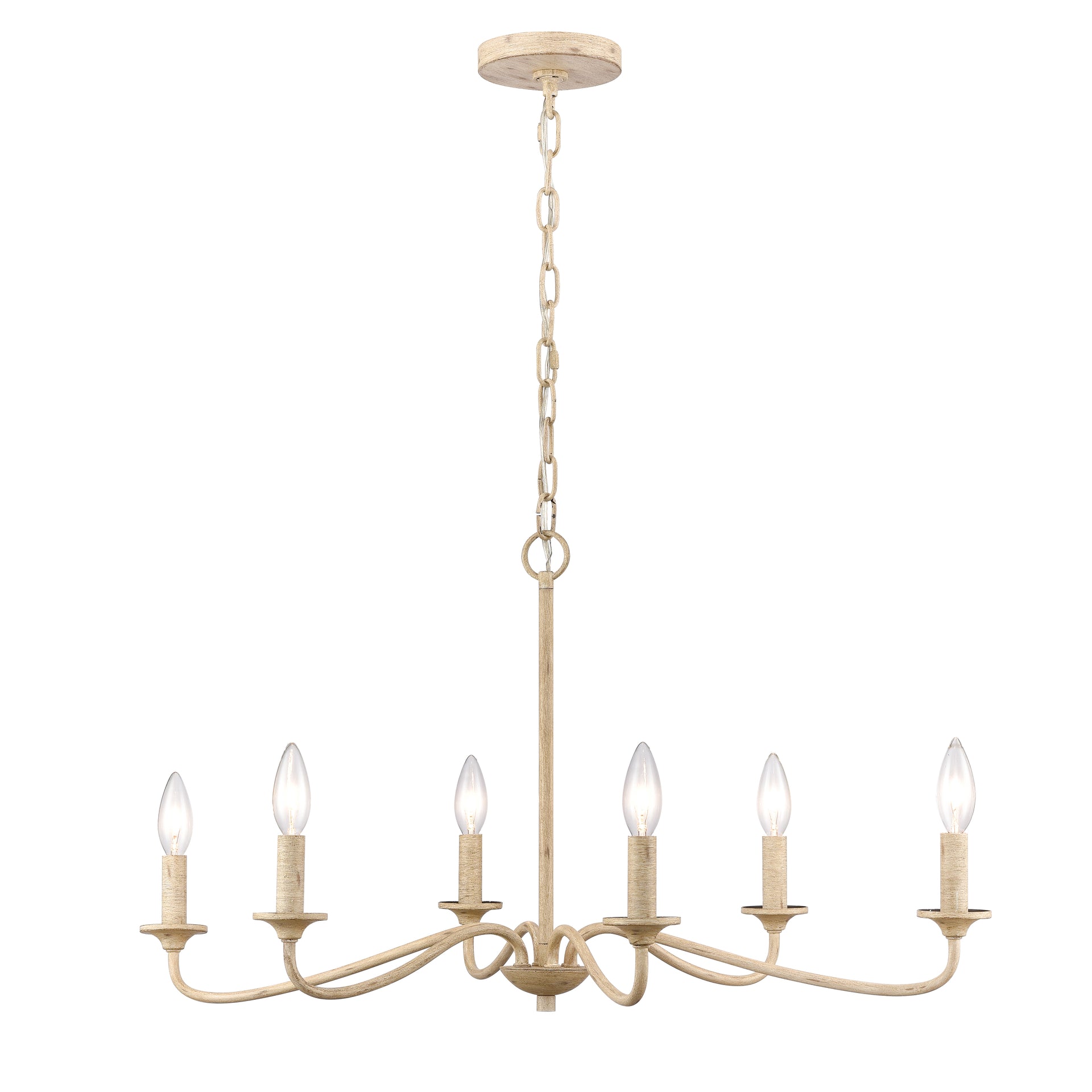 Ellisville 30'' Wide 6-Light Chandelier - Antique Cream
