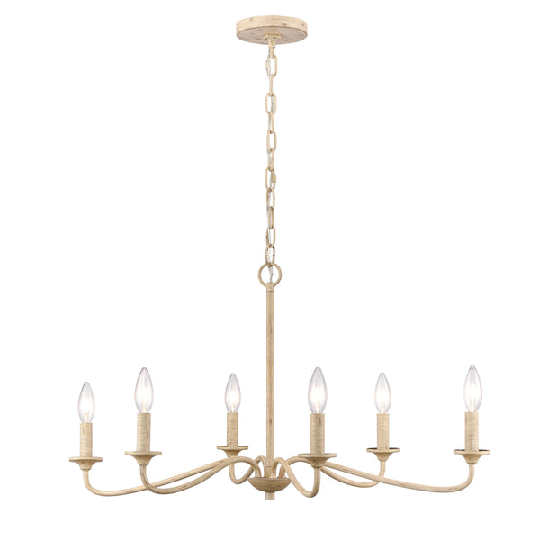 Ellisville 30'' Wide 6-Light Chandelier - Antique Cream